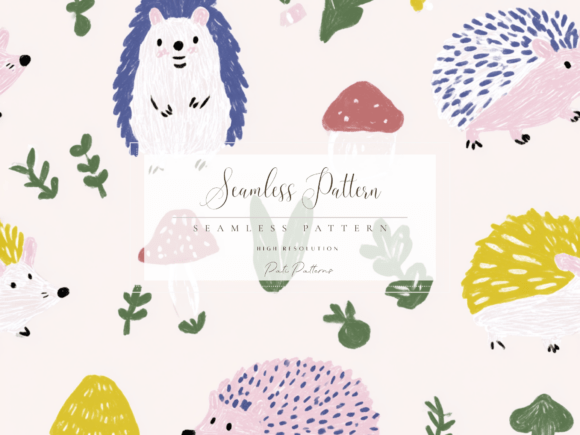 Download Cute Whimsical Hedgehog Seamless Pattern PNG for Kids Crafts - Whimsical Collection