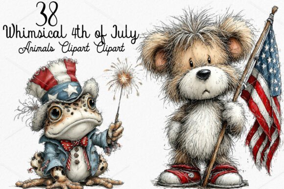 Download Whimsical 4th of July Animals Clipart - Whimsical Collection