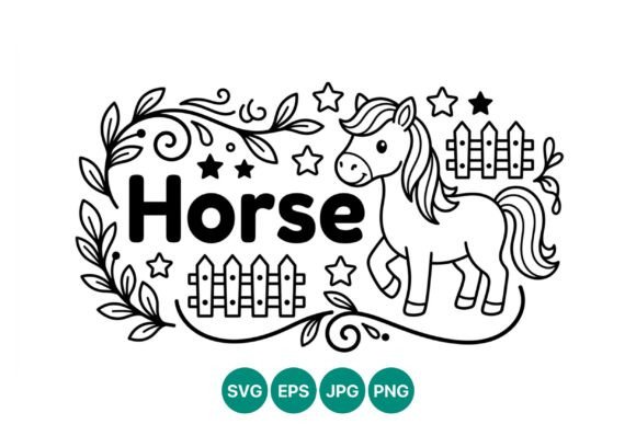 Download Cute Horse Line Art Vector - Cute horse Collection