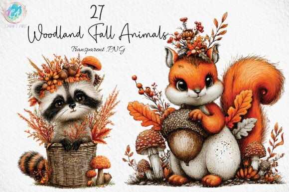 Download Whimsical Woodland Fall Animals PNG - Whimsical Collection