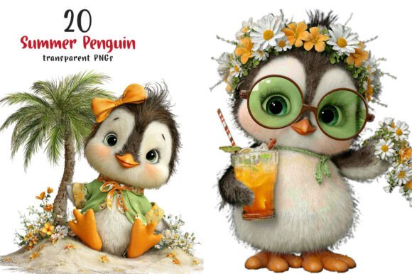 Download Whimsical Summer Penguin Clipart - Whimsical Collection