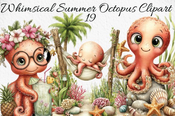 Download Whimsical Summer Octopus Clipart - Whimsical Collection