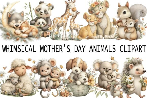 Download Whimsical Mother's Day Animals Clipart - Whimsical Collection