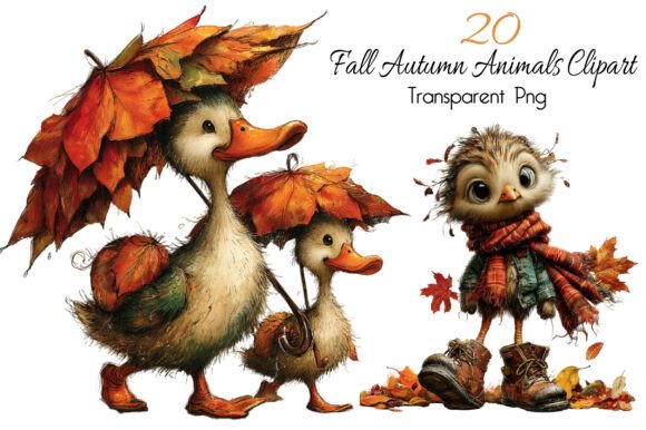 Download Whimsical Fall Autumn Animals Clipart - Whimsical Collection