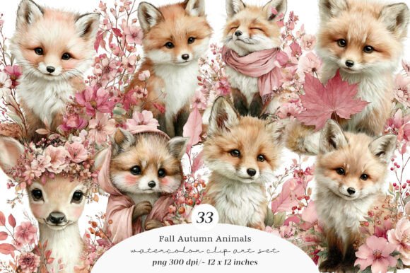 Download Whimsical Fall Autumn Animals Clipart - Whimsical Collection