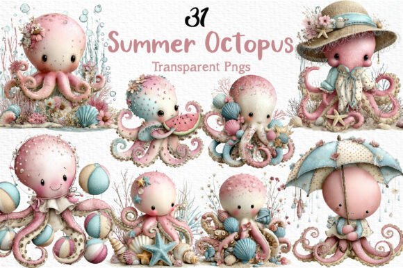 Download Whimsical Summer Octopus Clipart PNG - Whimsical Collection