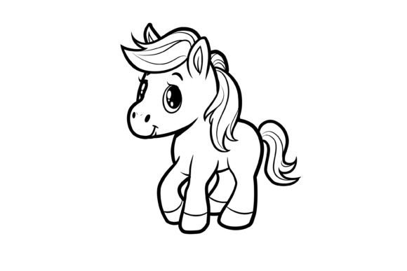 Download Cute Horse Coloring Page for Kids - Cute horse Collection