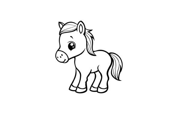 Download Cute Horse Coloring Page for Kids - Cute horse Collection