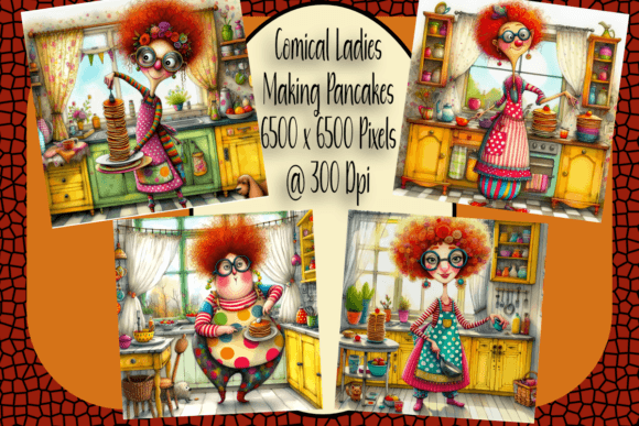 Download Whimsical Pancake Chef: Set of 4 - Whimsical Collection