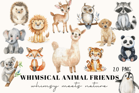 Download 20 Whimsical Animal Clipart Set - Whimsical Collection