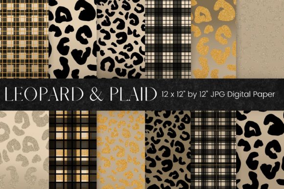 Download Plaid Leopard Print Digital Paper - Premium Bundle