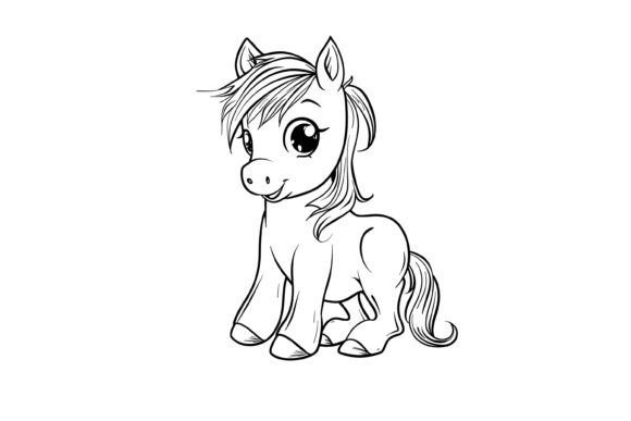 Download Cute Horse Coloring Page for Kids - Cute horse Collection