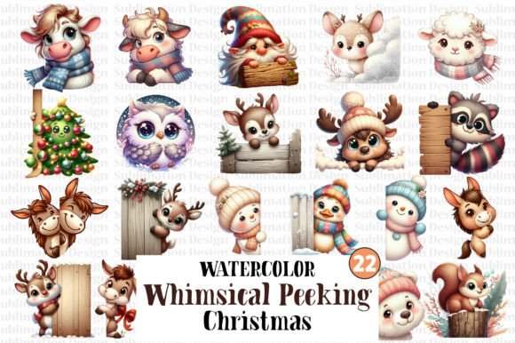 Download Whimsical Peek-a-Boo Winter Animals PNG - Whimsical Collection