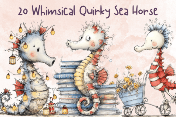 Download Whimsical Quirky Sea Horse Clipart - Whimsical Collection
