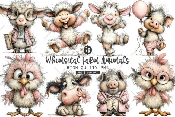 Download Whimsical Farm Animals PNG Clipart - Whimsical Collection