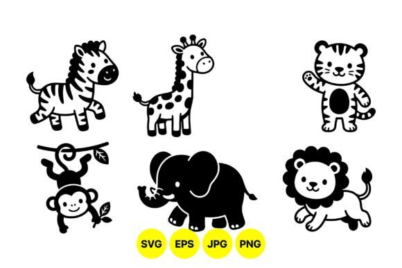 Download Cute Safari Animal Clipart Set - Cute safari animal clipart Collection