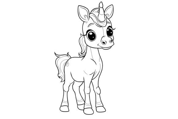 Download Cute Horse Coloring Page for Kids - Cute horse Collection