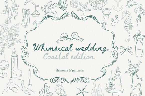 Download Whimsical Coastal Wedding Clip Arts - Whimsical Collection