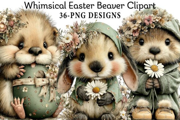 Download Whimsical Easter Beaver Clipart - Whimsical Collection