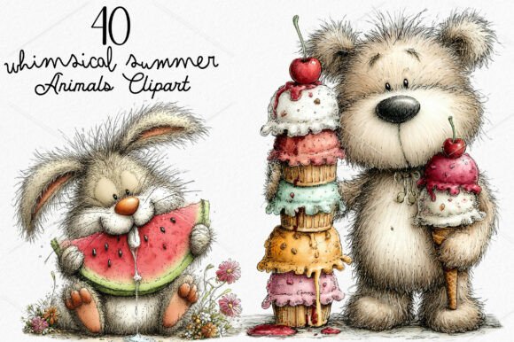 Download Whimsical Summer Animals Clipart Bundle - Whimsical Collection