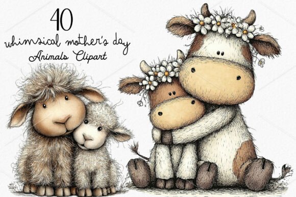 Download Whimsical Mother's Day Animals Clipart - Whimsical Collection