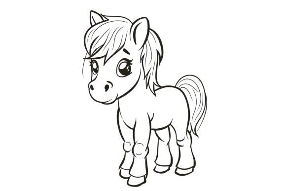 Download Cute Horse Coloring Page for Kids - Cute horse Collection