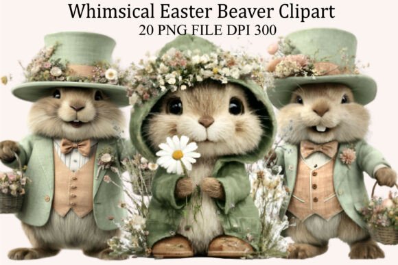 Download Whimsical Easter Beaver Clipart - Whimsical Collection
