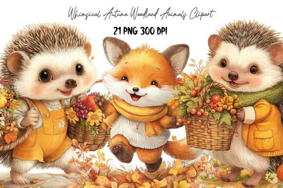 Download Whimsical Autumn Animals Clipart - Whimsical Collection