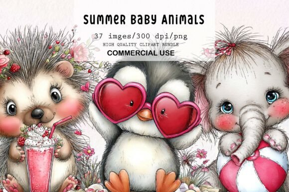 Download Whimsical Summer Baby Animals Clipart - Whimsical Collection