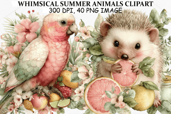 Download Whimsical Summer Animals Clipart Bundle - Whimsical Collection