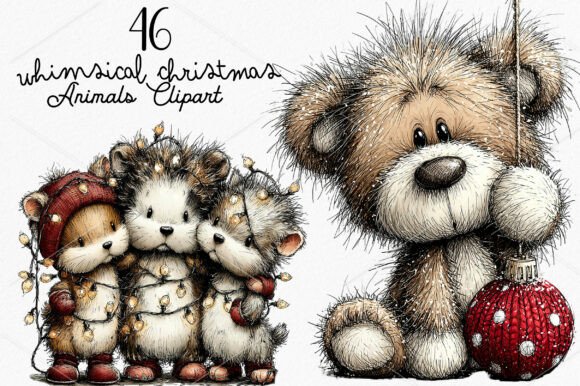 Download Whimsical Christmas Animals Clipart - Whimsical Collection