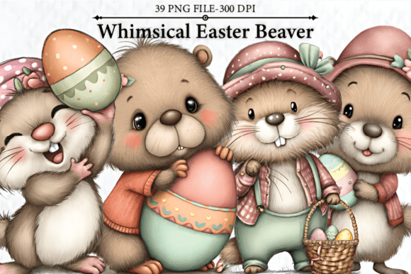 Download Whimsical Easter Beaver Clipart - Whimsical Collection
