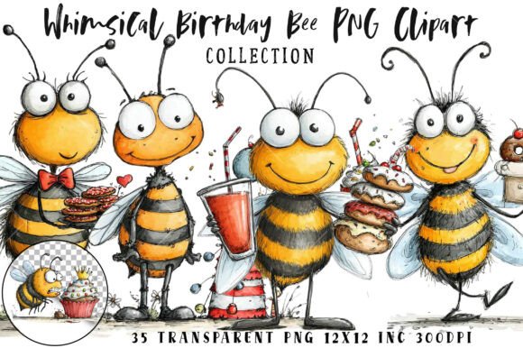 Download Whimsical Birthday Bee PNG Clipart - Whimsical Collection
