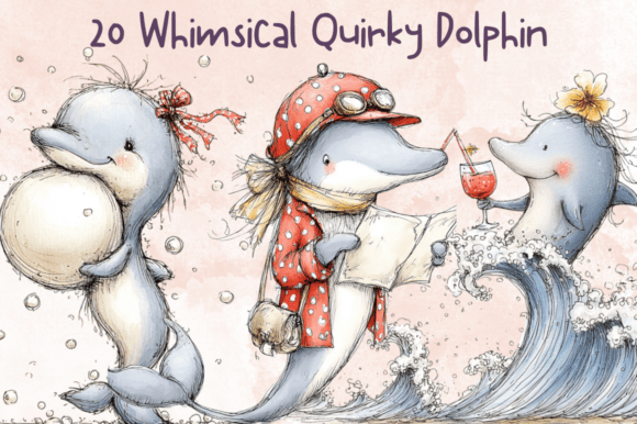 Download Whimsical Quirky Dolphin Clipart - Whimsical Collection