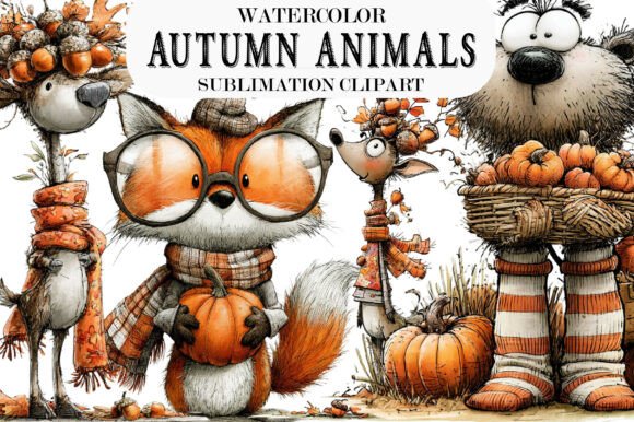 Download Quirky Autumn Animals Whimsical Clipart - Whimsical Collection