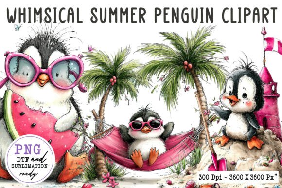 Download Whimsical Summer Penguin Clipart - Whimsical Collection