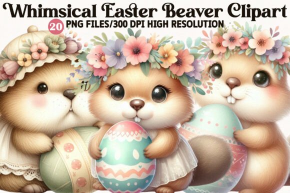 Download Whimsical Easter Beaver Clipart Bundle - Whimsical Collection