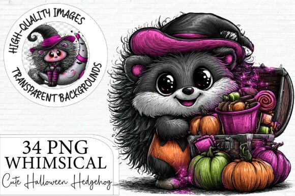Download Whimsical Witch Hedgehog Graphics - Whimsical Collection