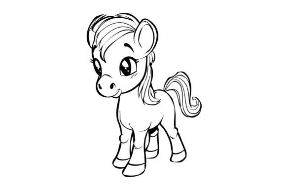 Download Cute Horse Coloring Page for Kids - Cute horse Collection