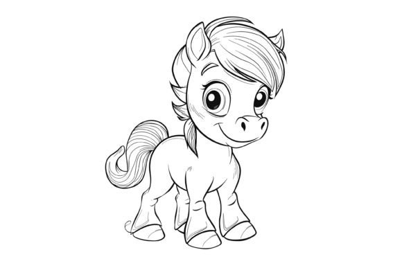 Download Cute Horse Coloring Page for Kids - Cute horse Collection